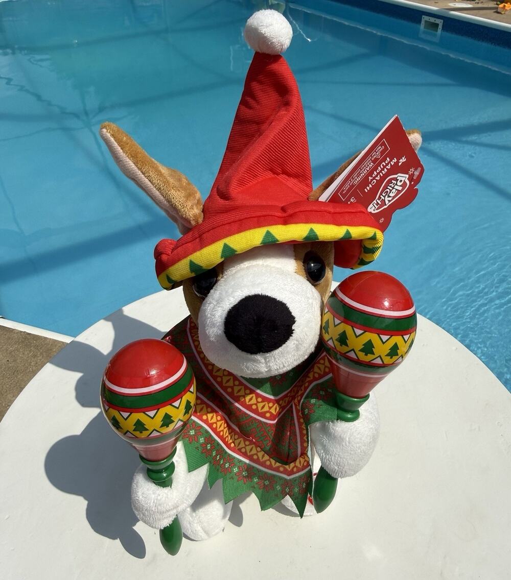 Play Right Animated CHRISTMAS Mariachi Plush Puppy Dog 12" Plays Macarena NEW